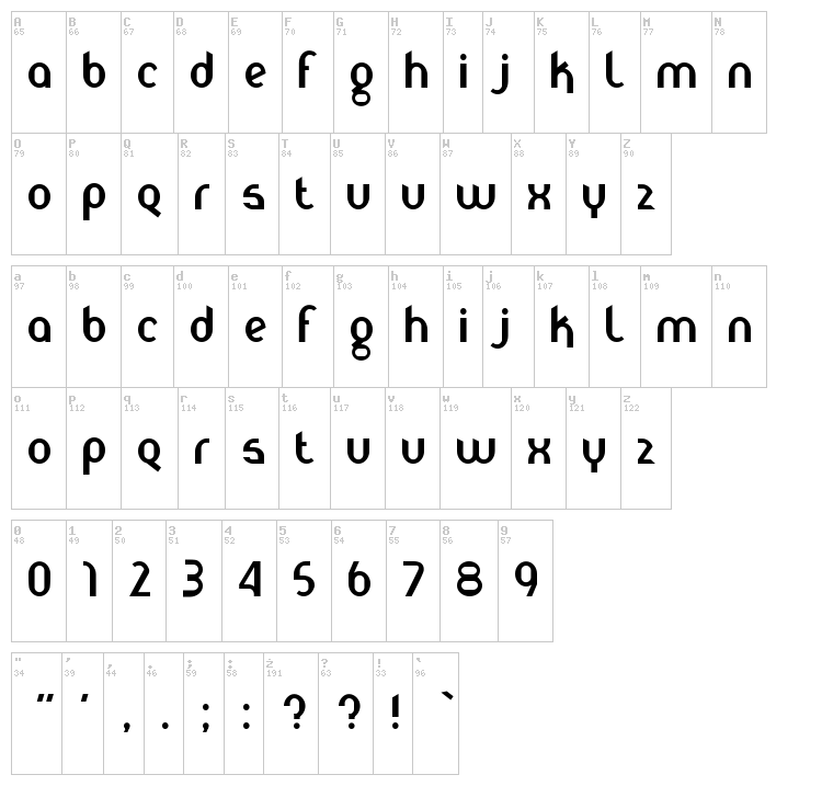 Hurray font map
