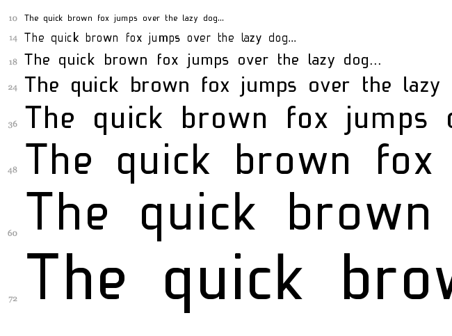 Ideoma Technit font waterfall