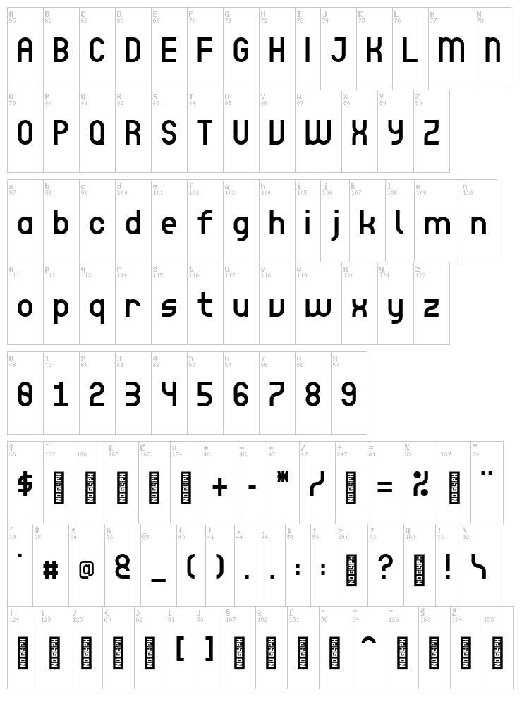 Lee Haus Sans font map