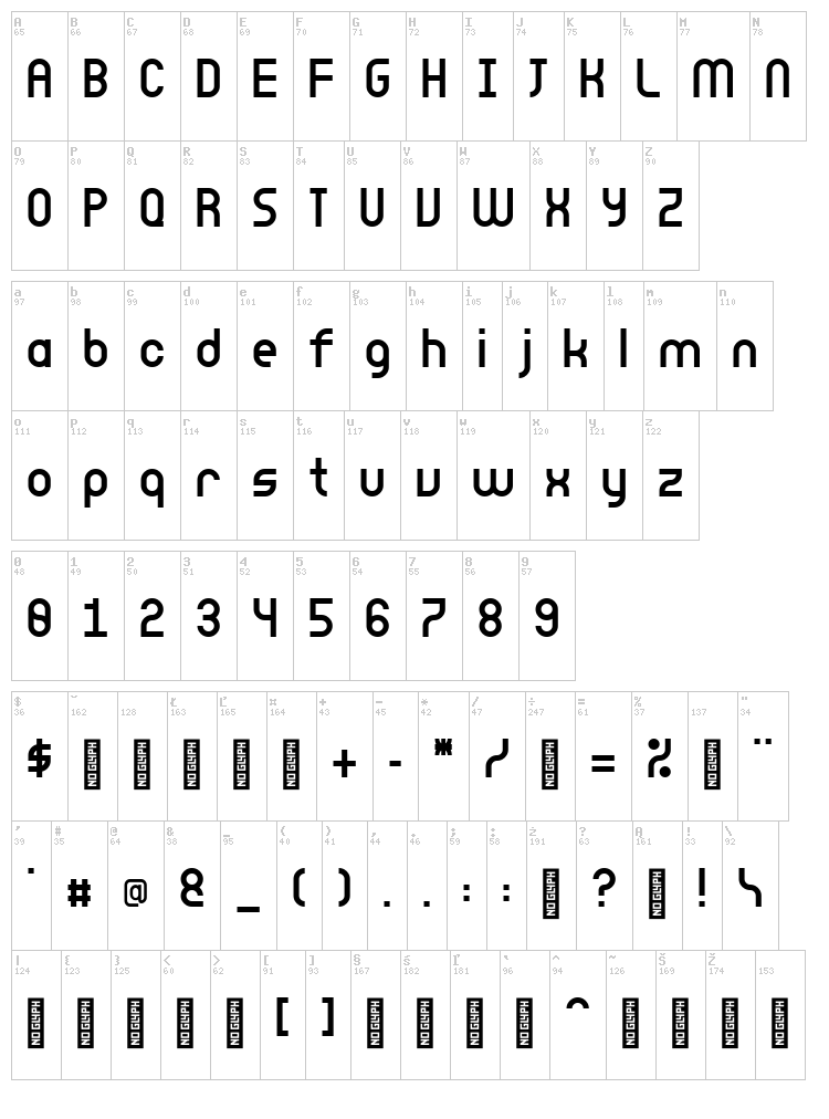 Lee Haus Sans font map