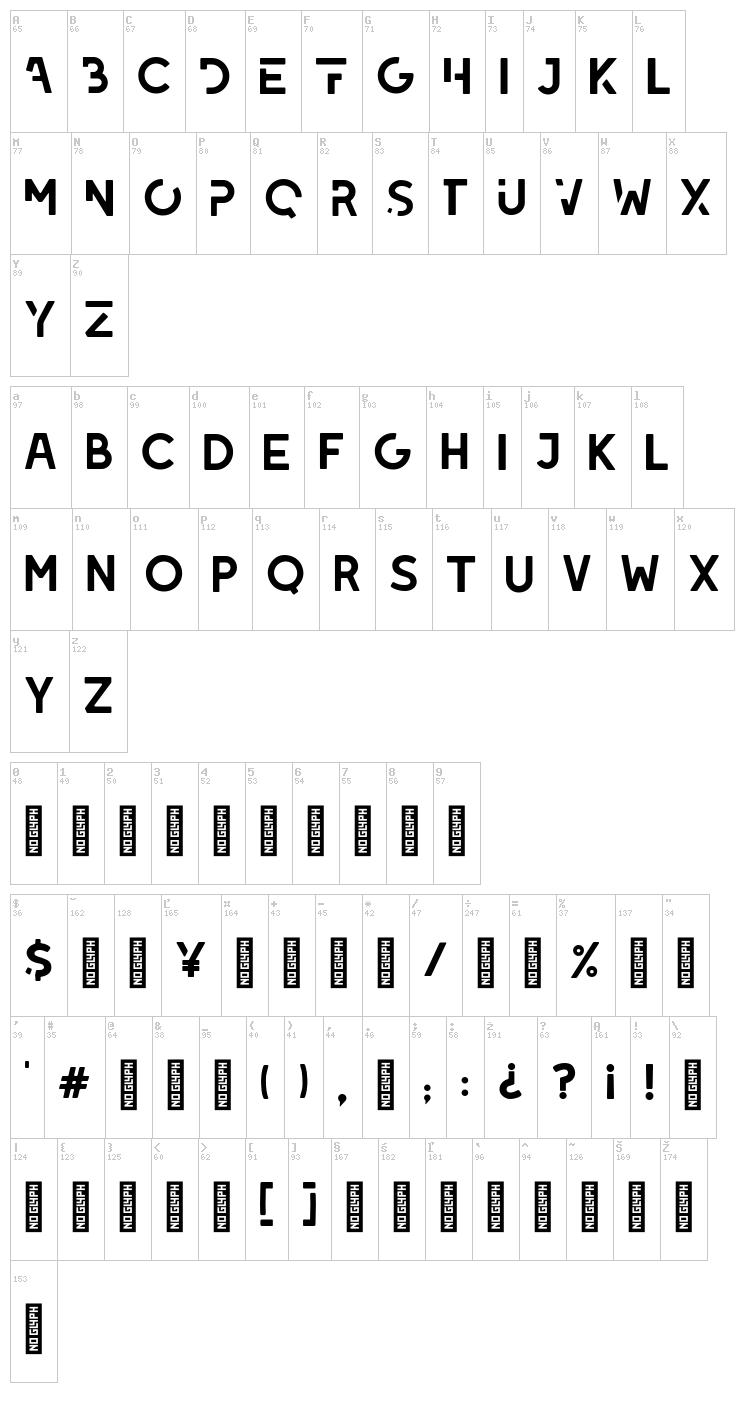 Leixo font map