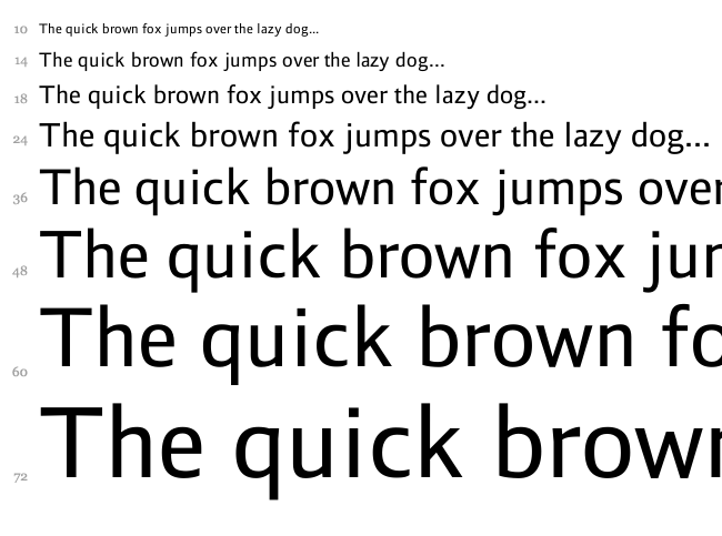 Liberty Sans font waterfall