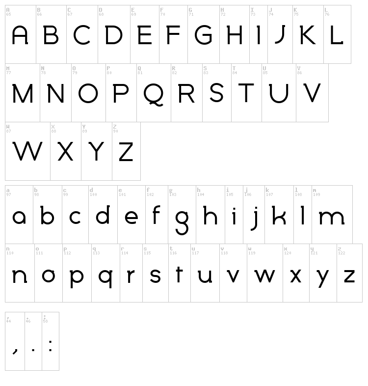 Marylin font map