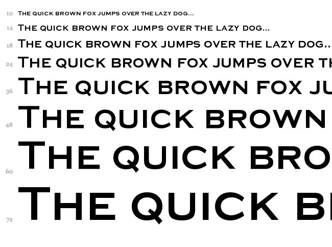 Media Gothic font waterfall