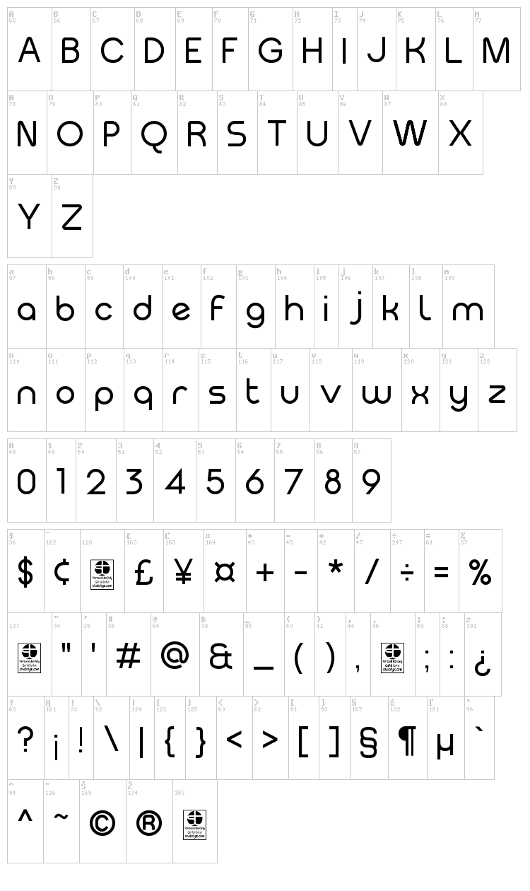 Meltix font map