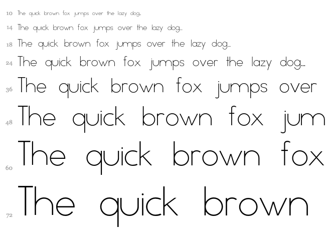 Minimal font waterfall