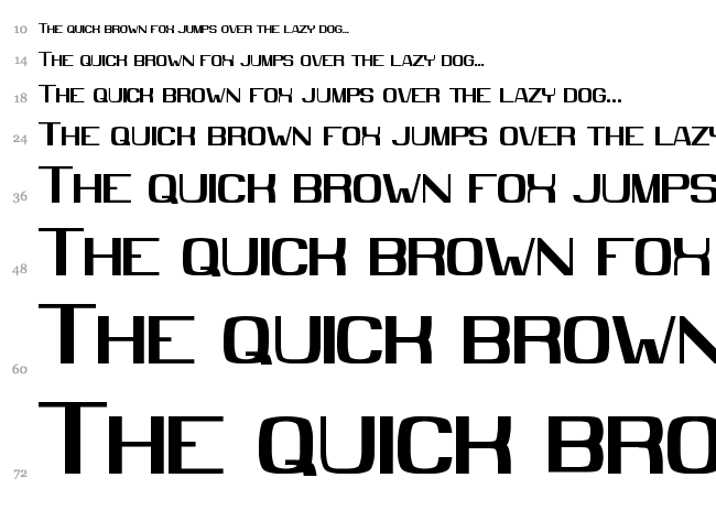 MMX2010 font waterfall