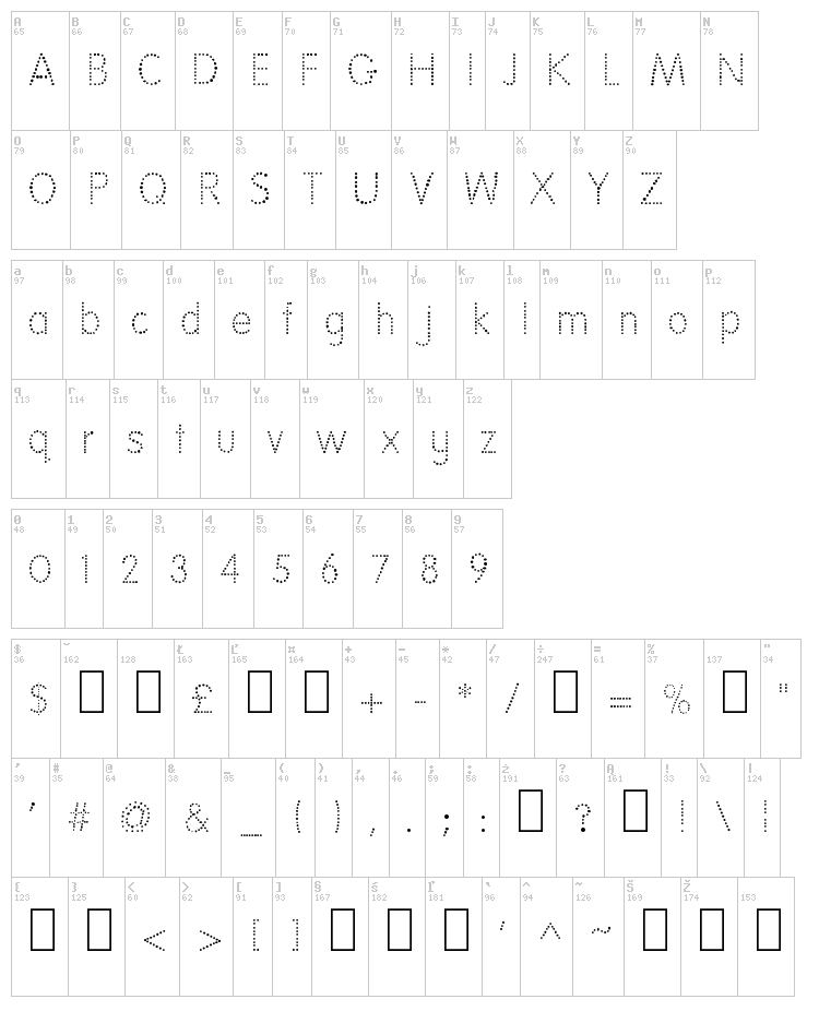 National First Font font map