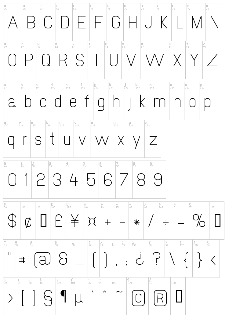New Media font map