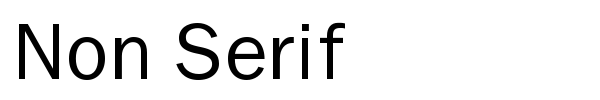 Non Serif font preview