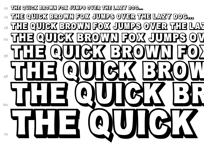 Omniblack font waterfall