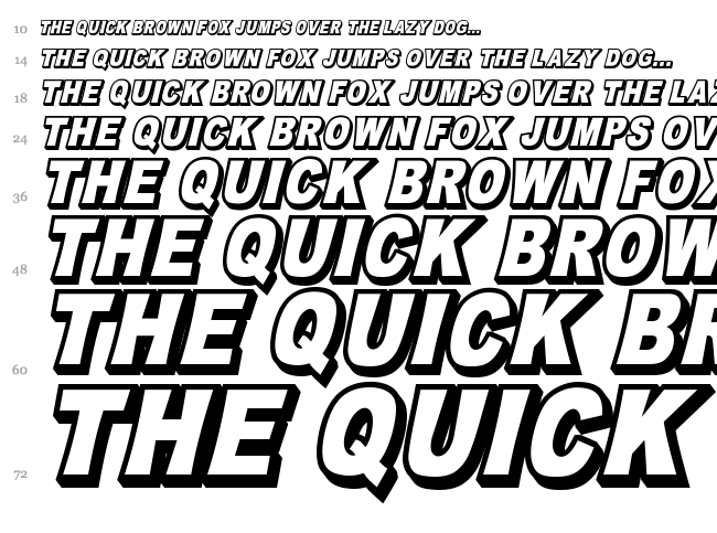 Omniblack font waterfall