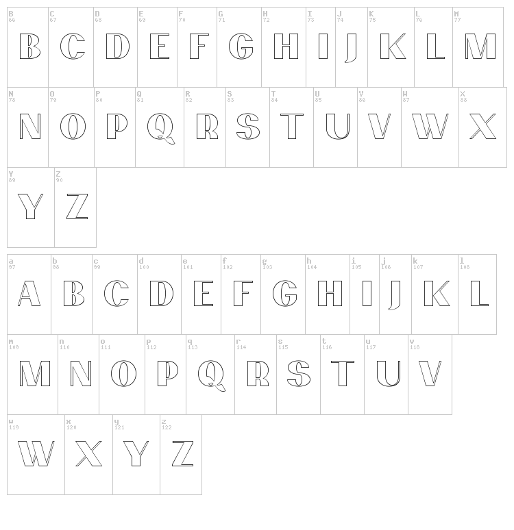 Passion Sans font map