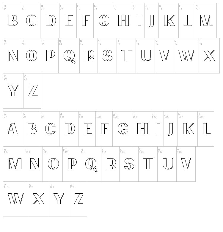 Passion Sans font map