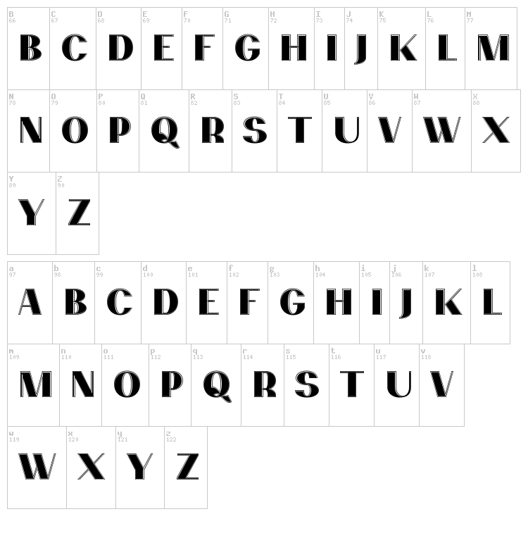 Passion Sans font map
