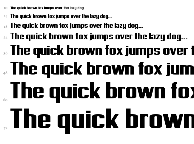 Provisionary font waterfall