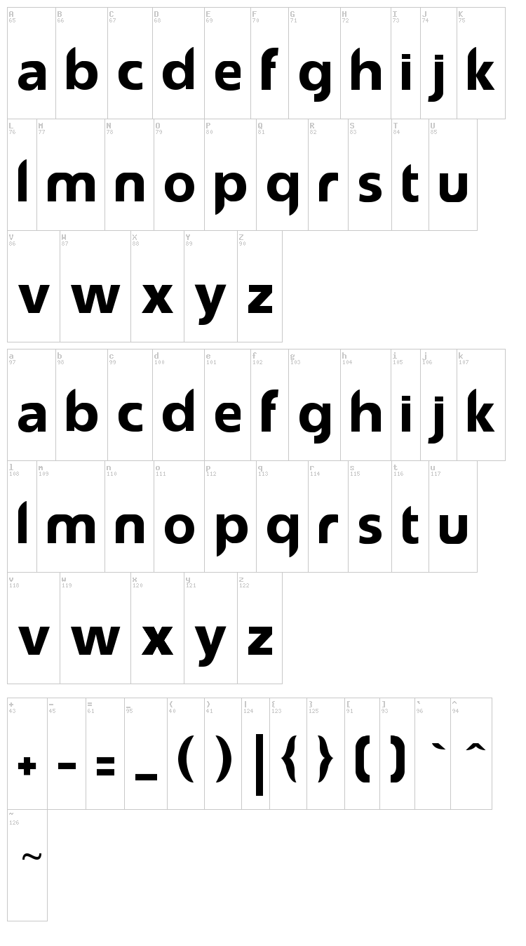 Reason System font map