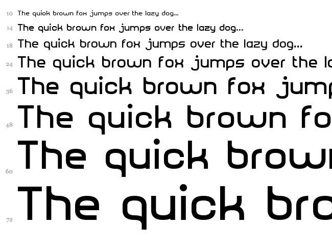 Rounded Sans Serif 7 font waterfall