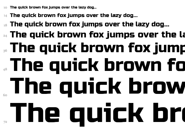 Russo One font waterfall