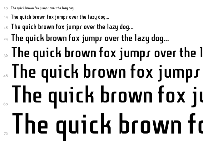 Sanitechtro font waterfall