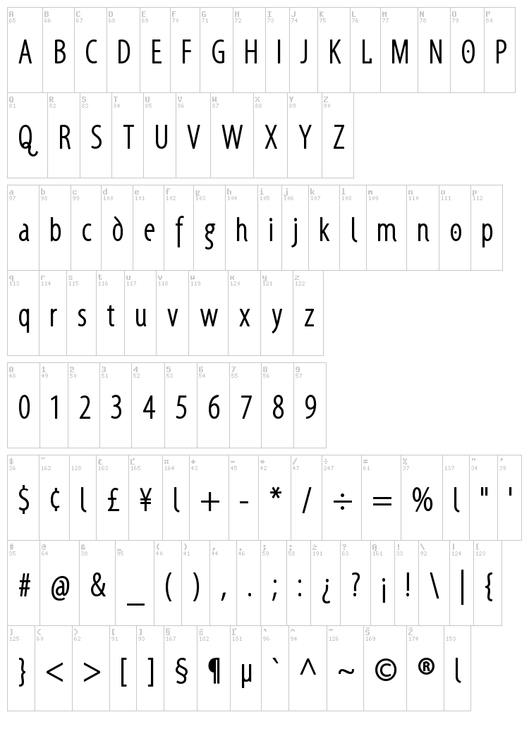 Santana font map