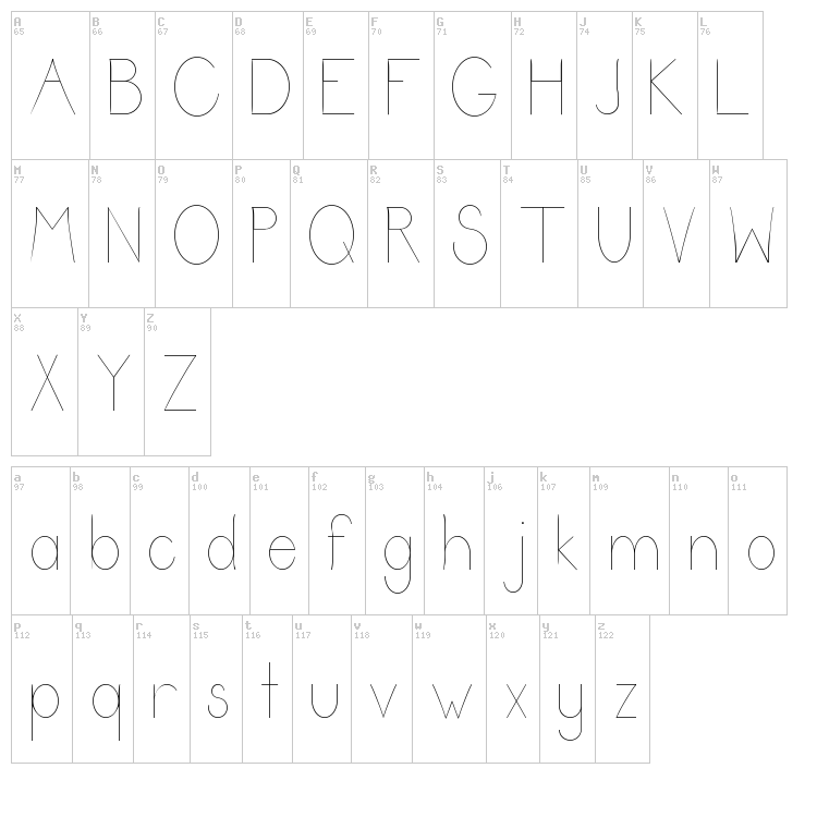 Satin font map