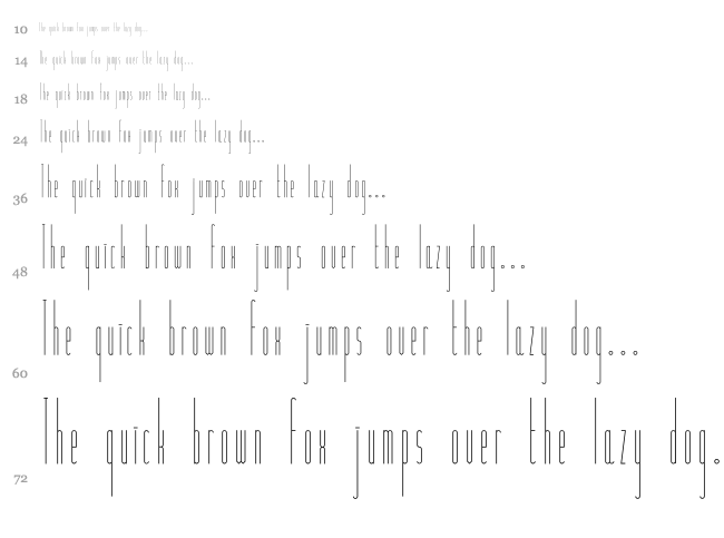 Slendergrey font waterfall