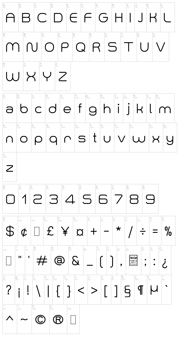 Smush font map