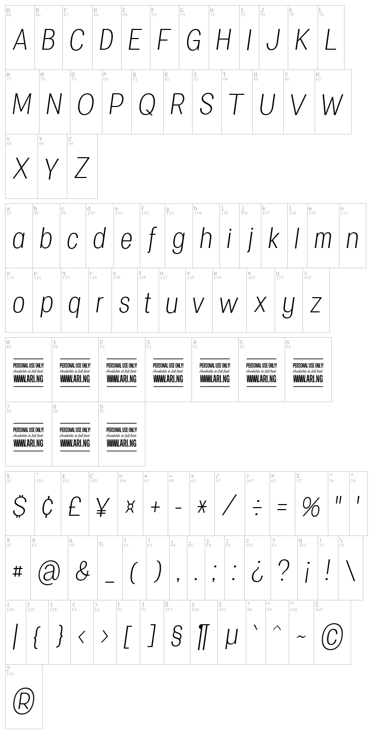 Specify font map