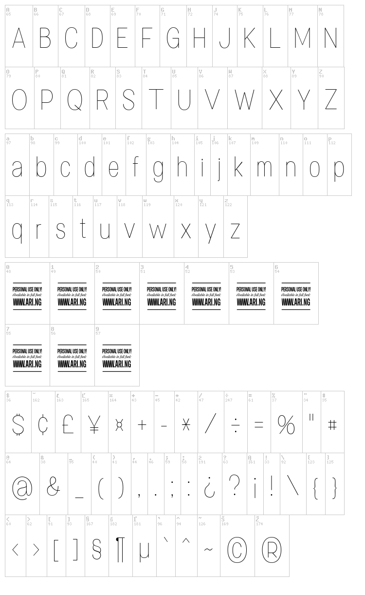 Specify font map