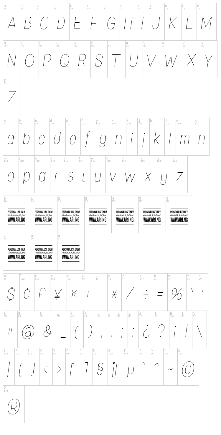 Specify font map