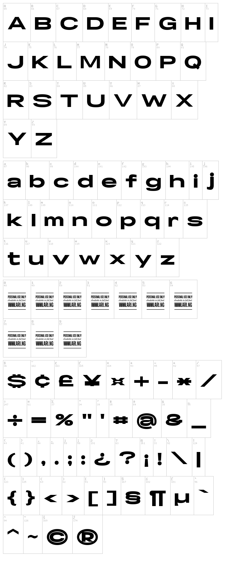 Specify font map