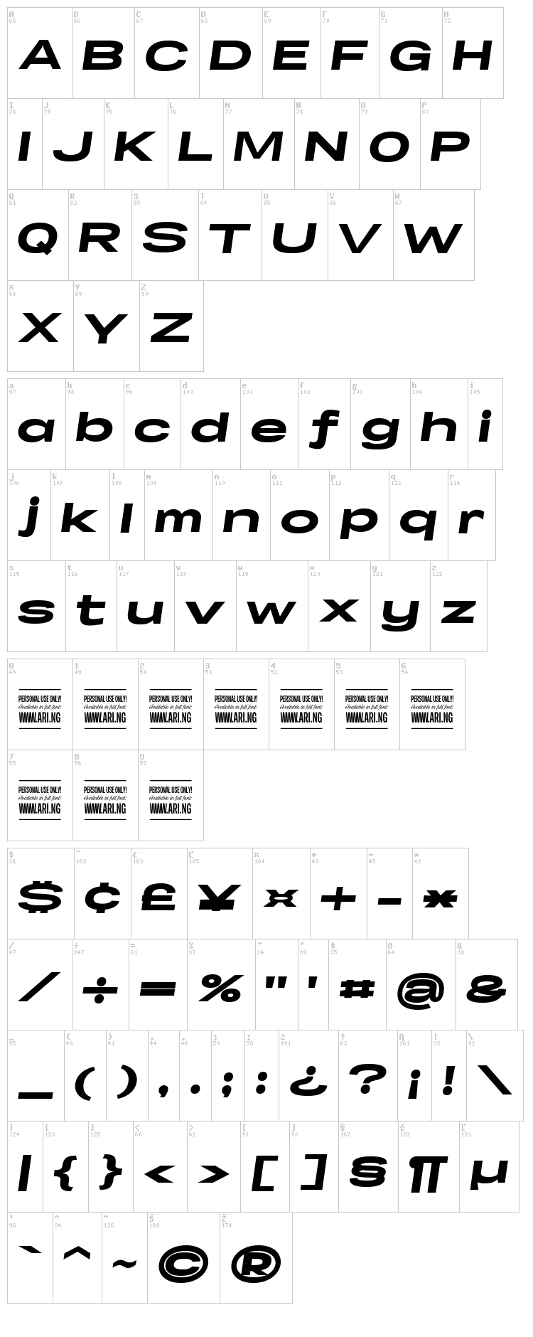 Specify font map