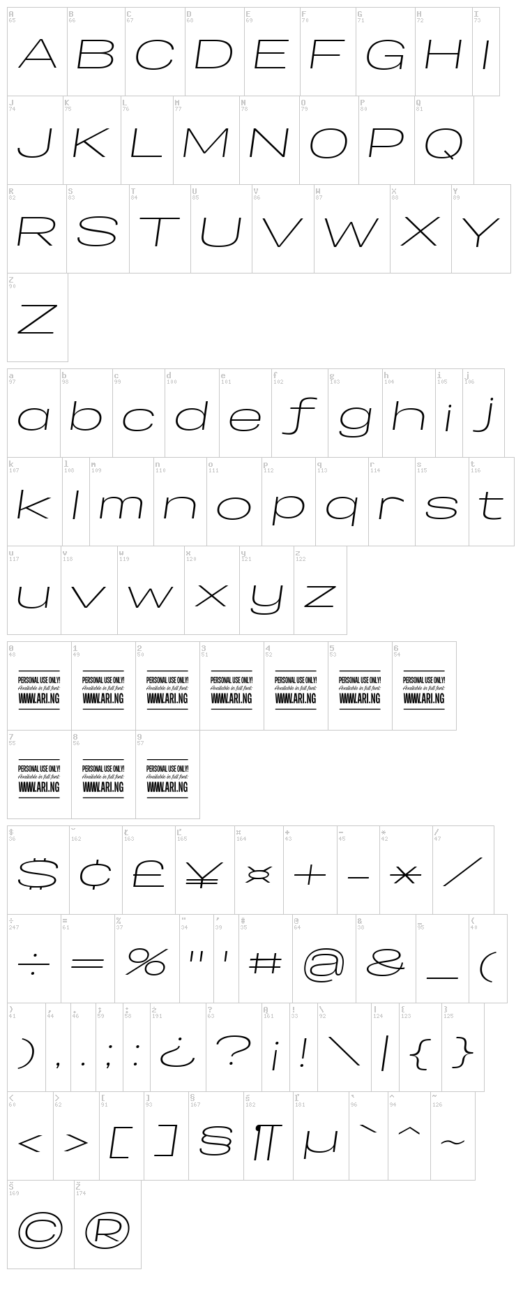 Specify font map