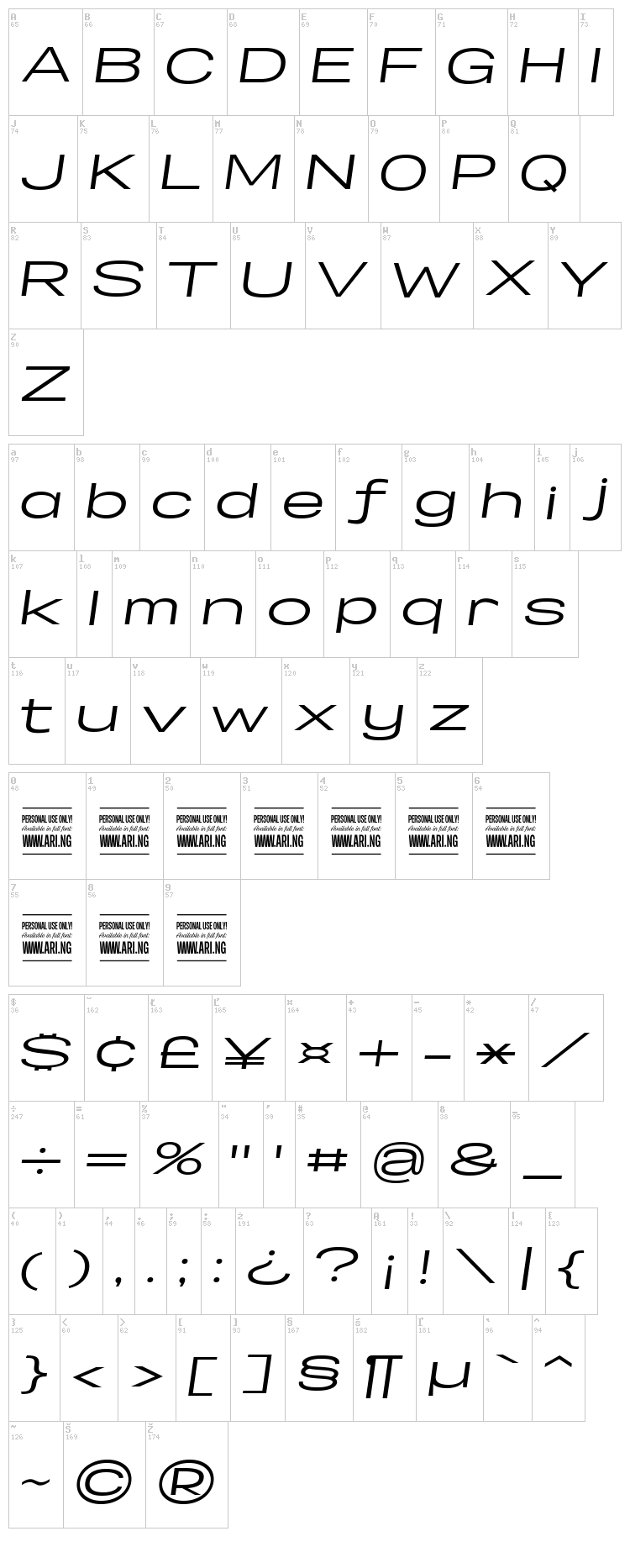 Specify font map