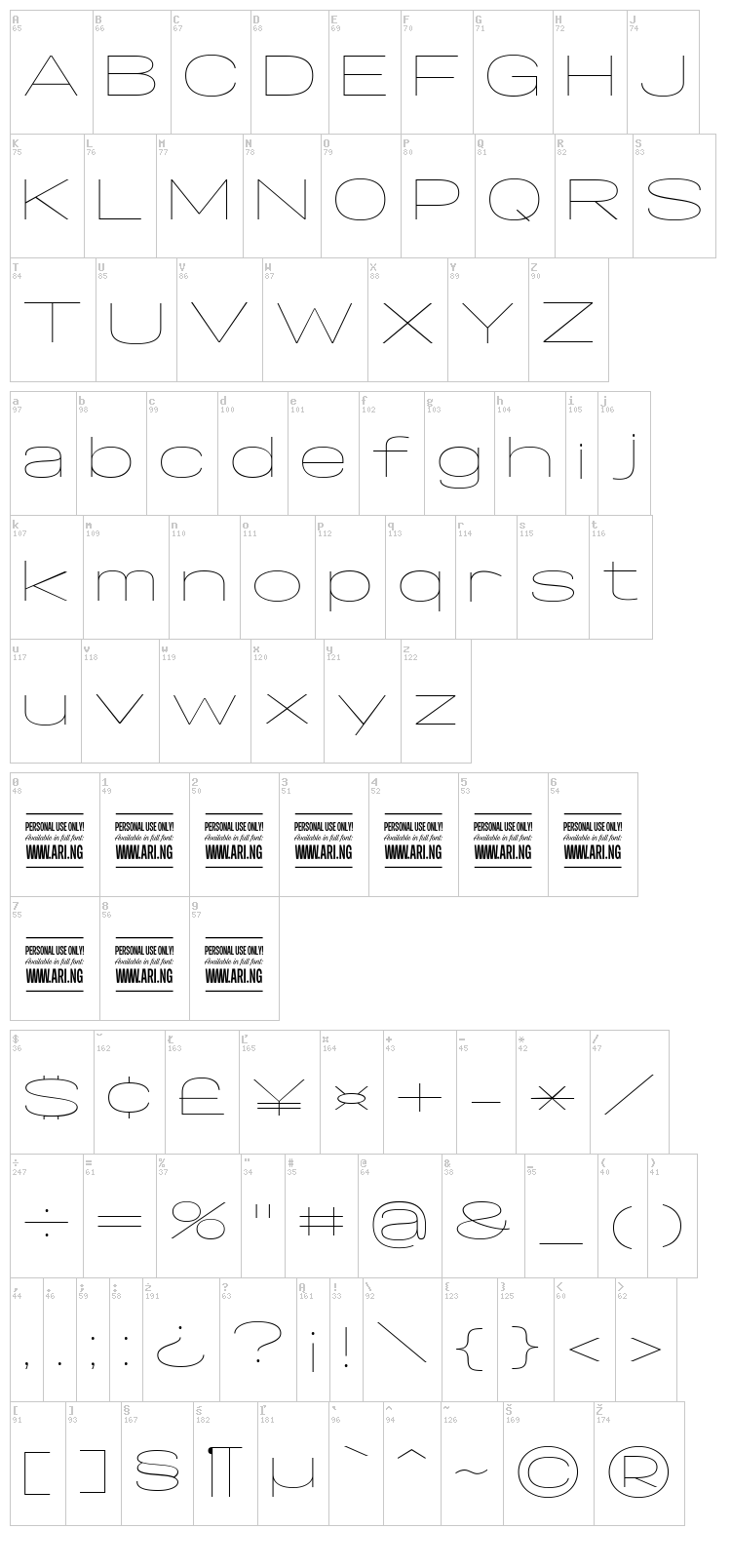 Specify font map