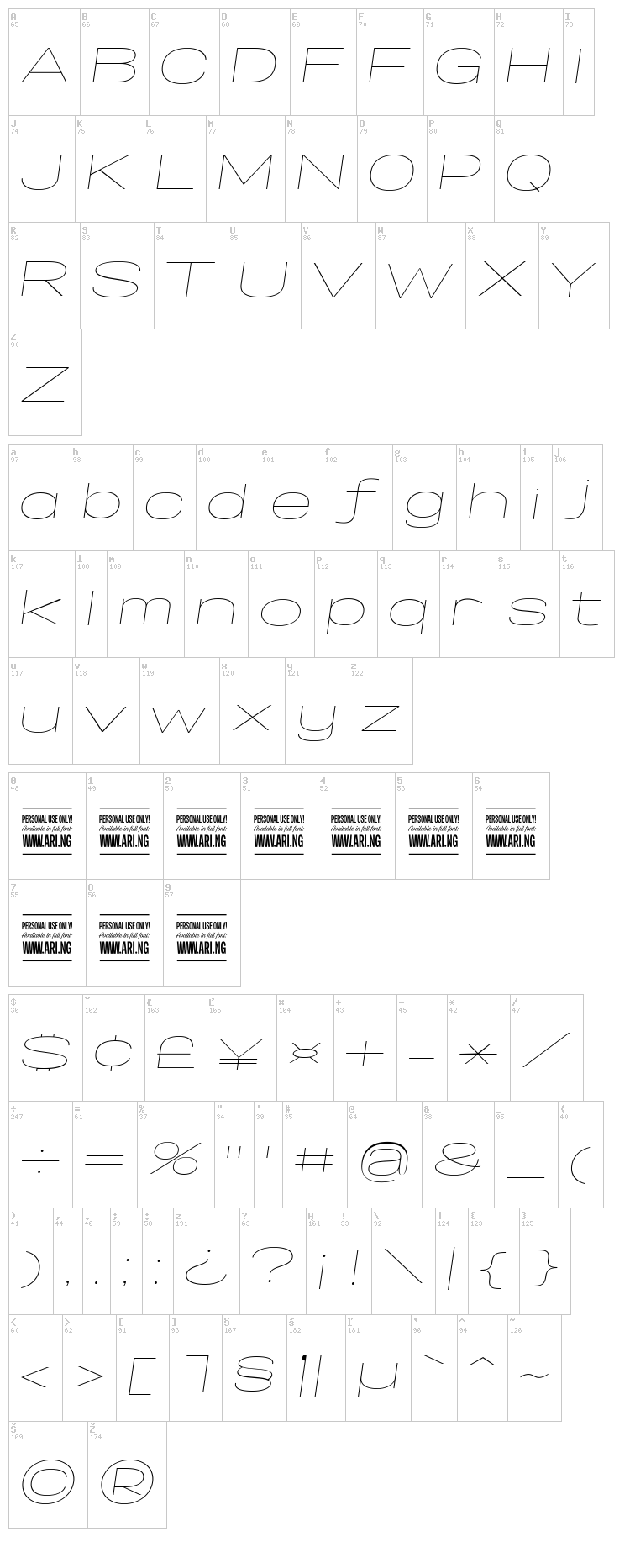Specify font map