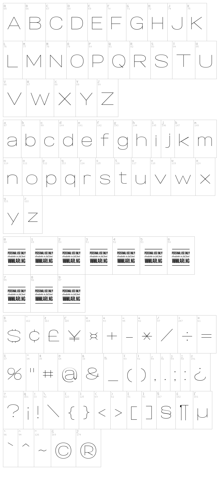 Specify font map