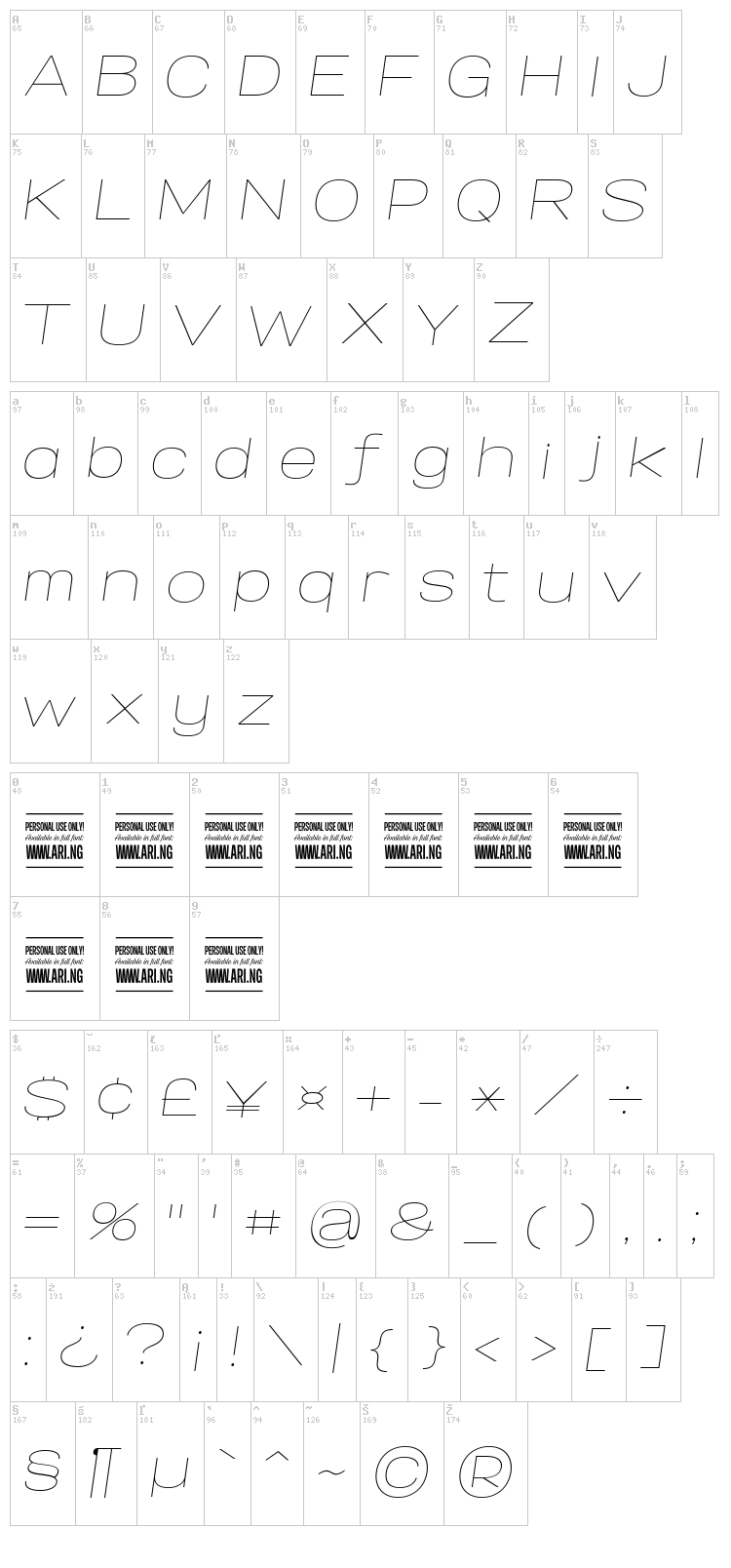Specify font map