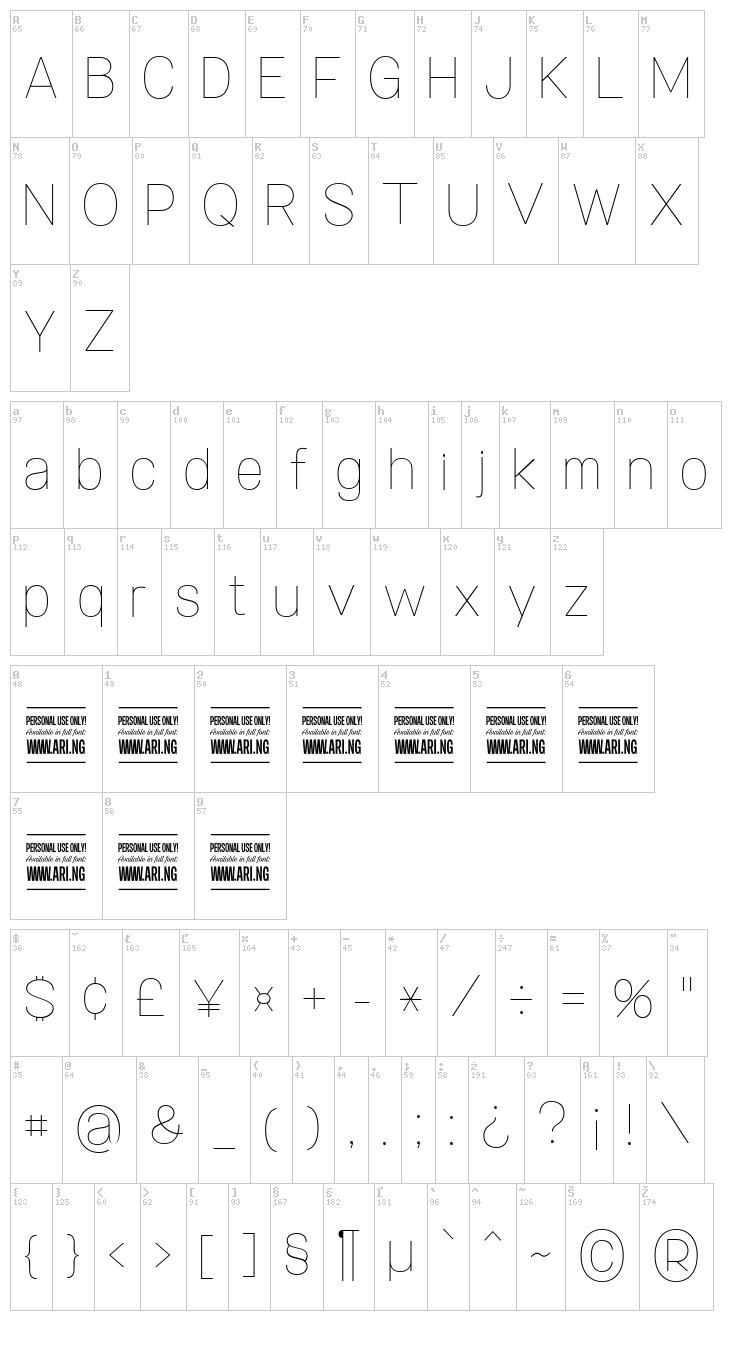 Specify font map