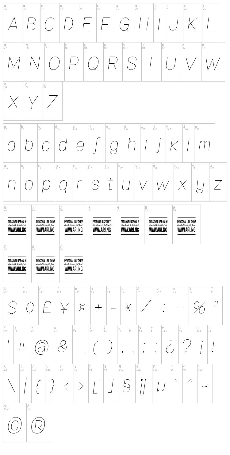 Specify font map