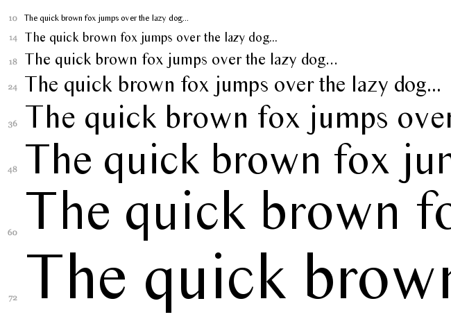 Times Sans Serif font waterfall