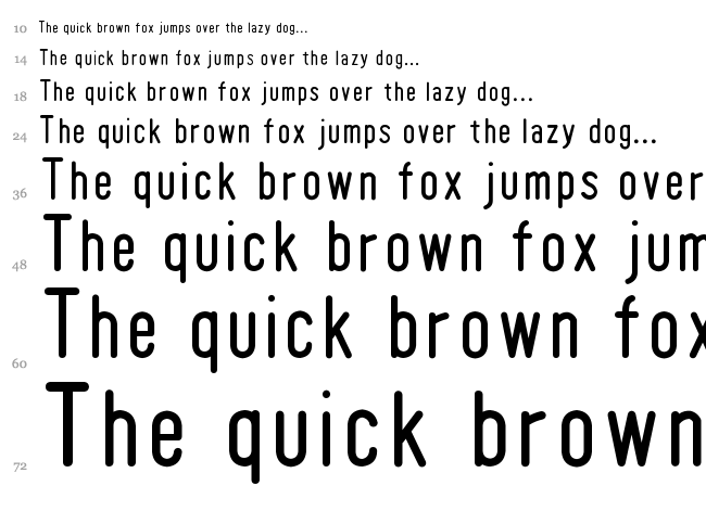 Tomato Round Condensed font waterfall