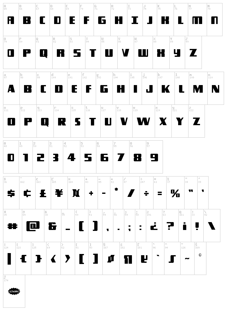 Typhoon font map