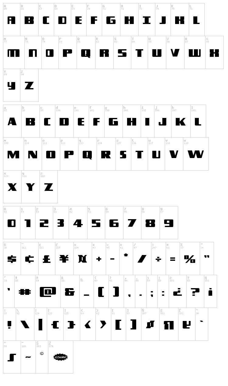 Typhoon font map