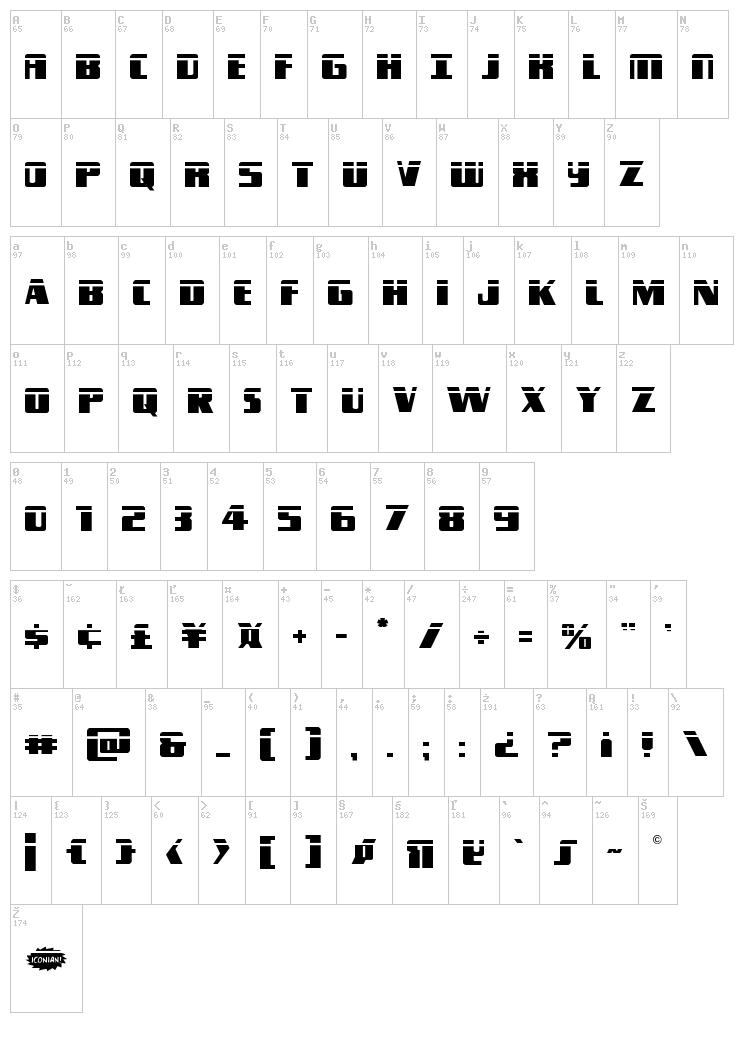 Typhoon font map