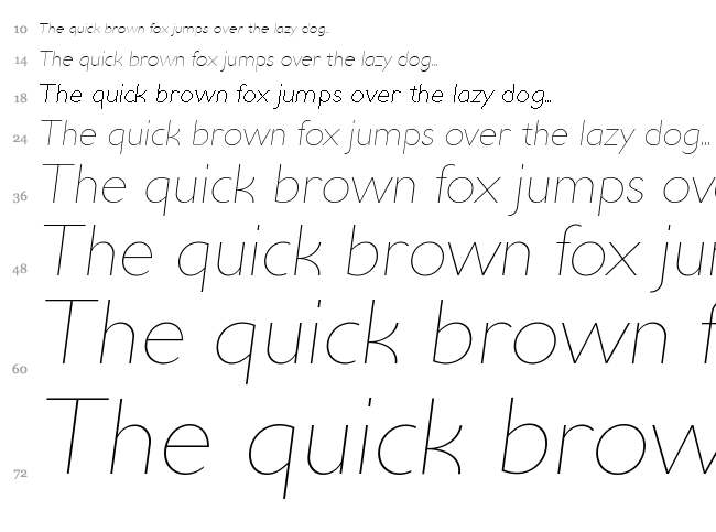 Ultima font waterfall