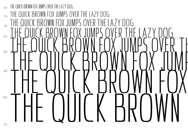 Ultrathins font waterfall