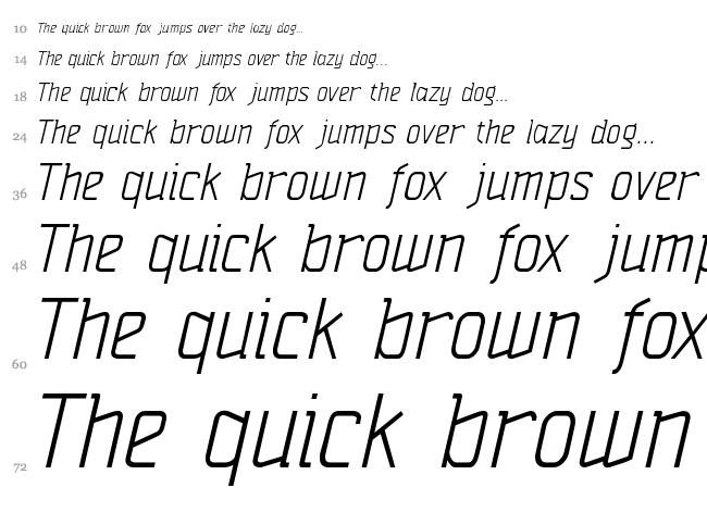 Vazari Sans Serif font waterfall