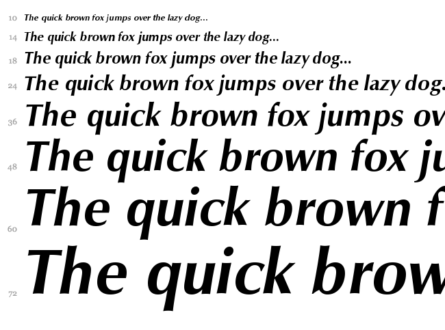 Vera Humana 95 font waterfall